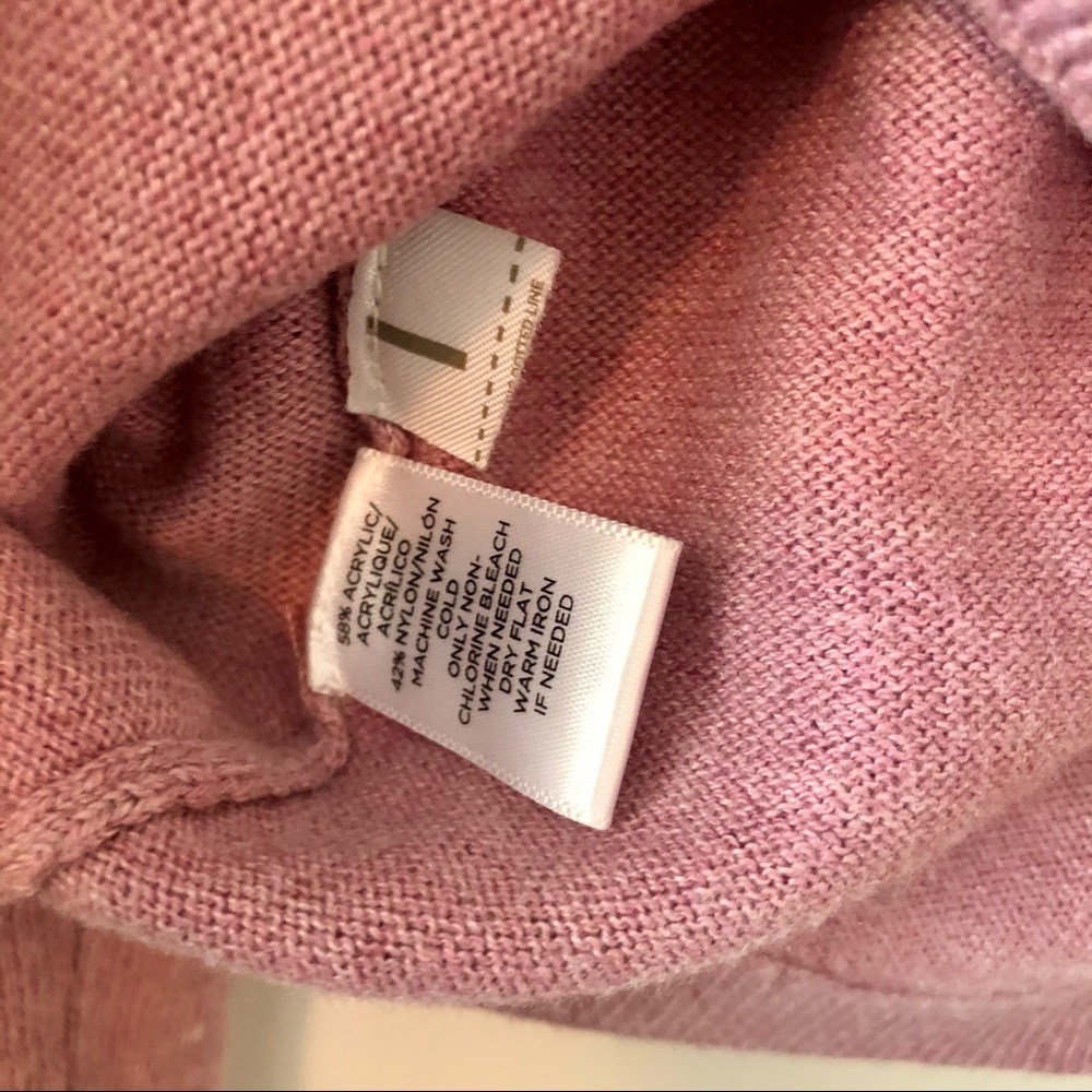LOFT Pink Cowl Neck Long Sleeve Sweater Size Large - Picture 5 of 5